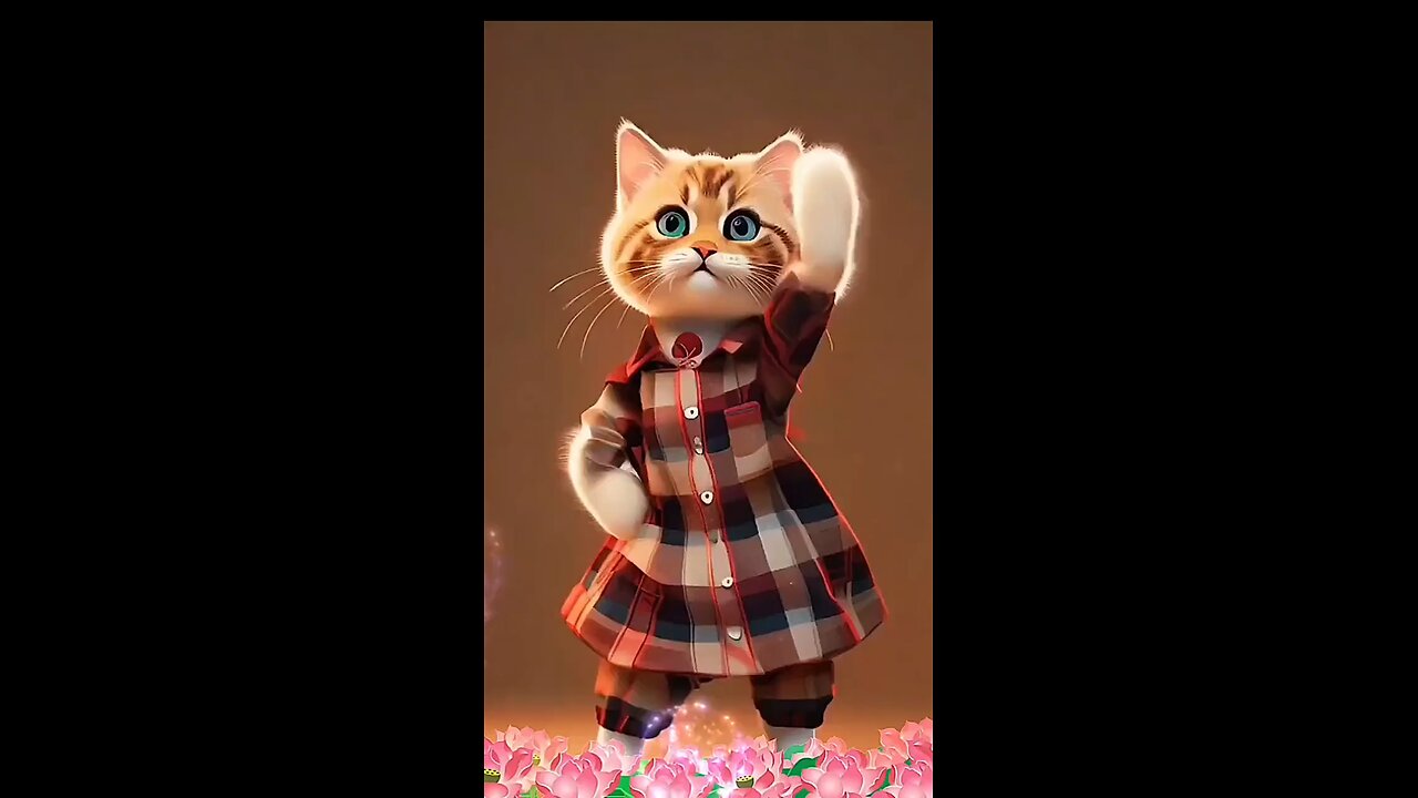 cute babay cat dance