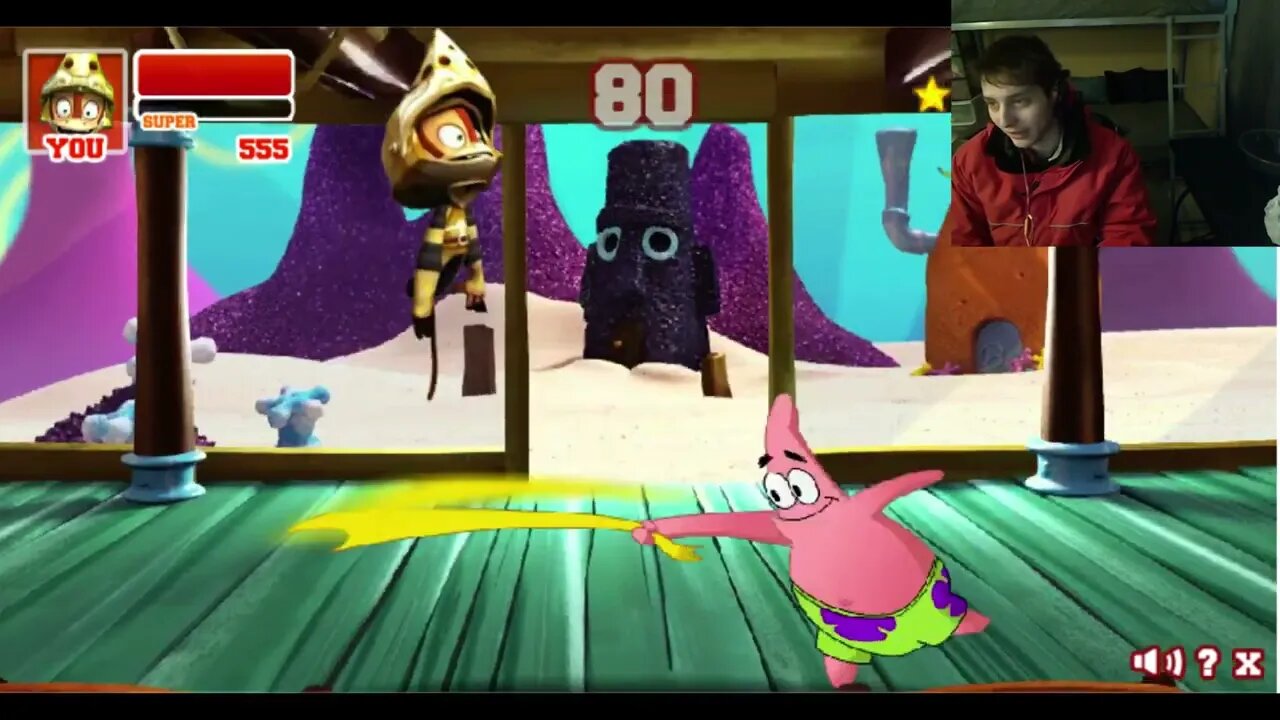 Patrick Star VS Monkey In A Nickelodeon Super Brawl 2 Battle With Live Commentary