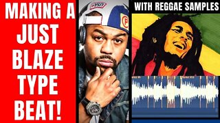 Making a JUST Blaze type Beat w/ Reggae Samples! LIVE STUDIO Vlog