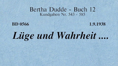 BD 0566 - LÜGE UND WAHRHEIT ....