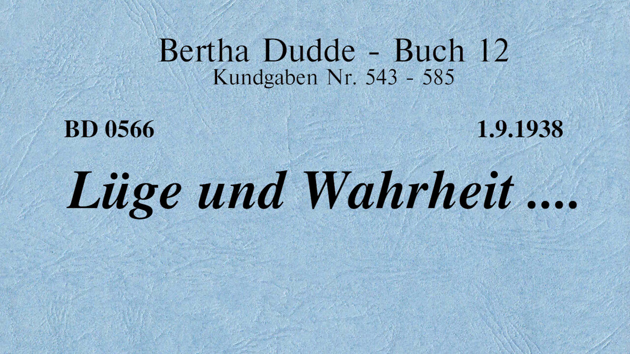 BD 0566 - LÜGE UND WAHRHEIT ....