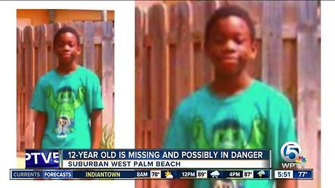 12-year-old boy missing in suburban West Palm Beach