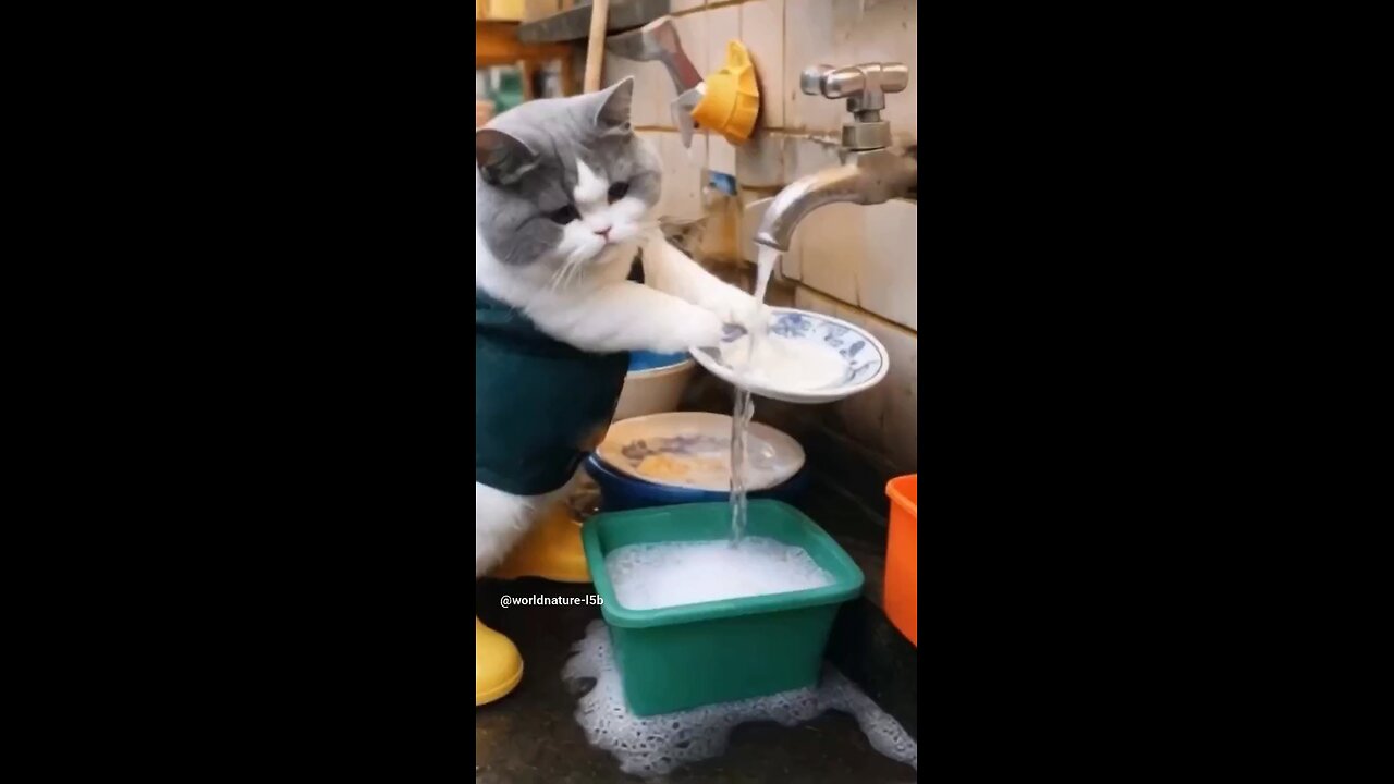 Watch the amazing cat in a Chinese restaurant