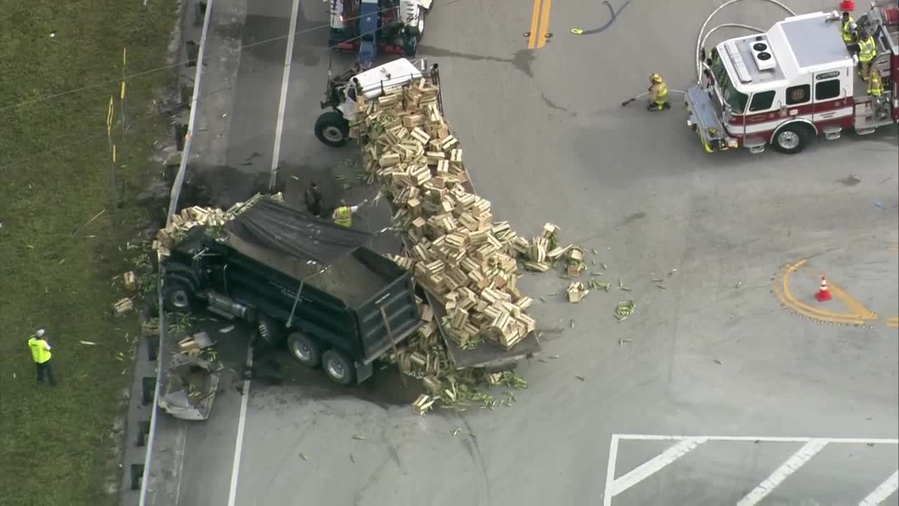 VIDEO: Semi, dump truck involved in crash near Indiantown