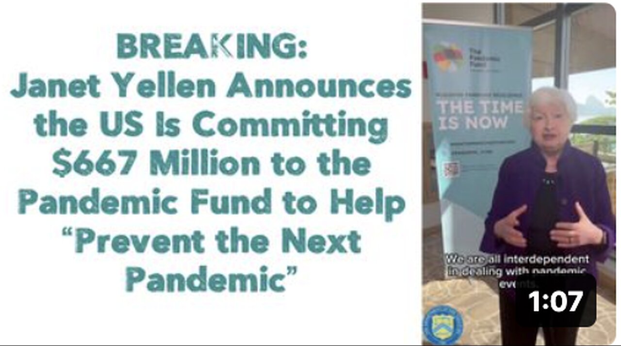 BREAKING: US Is Committing $667 Million to the Pandemic Fund to Help “Prevent the Next Pandemic”