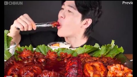 ASMR SPICY SEAFOOD(🦀) REAL SOUND EATING SHOW