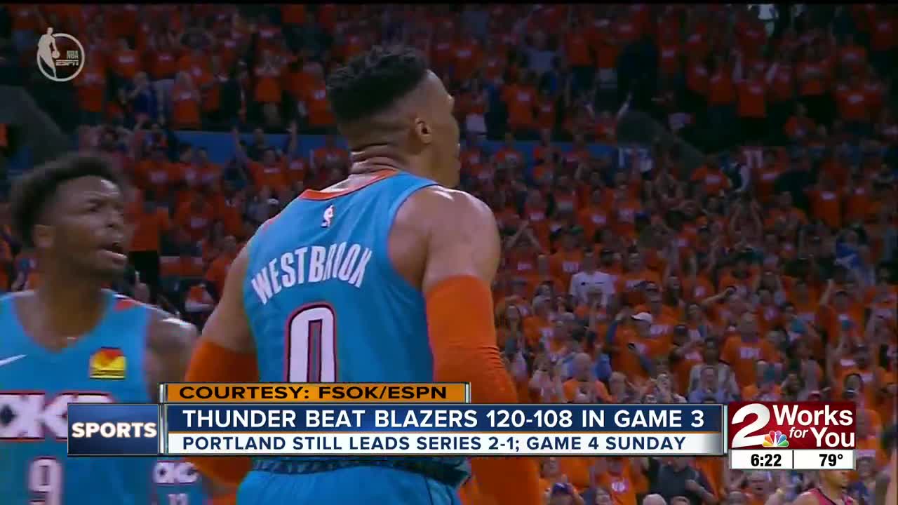 Thunder Beat Blazers, Still Trail 2-1 in Series