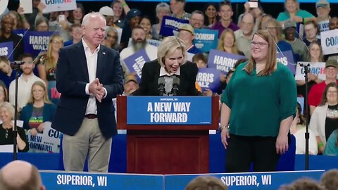 Gwen Walz teaches crowd cringy Turn The Page wave + Karine Jean-Pierre & Biden Campaign callback