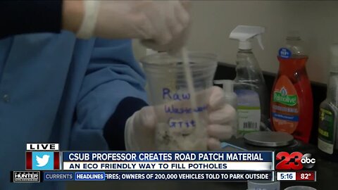 CSUB professor creates new road patch material