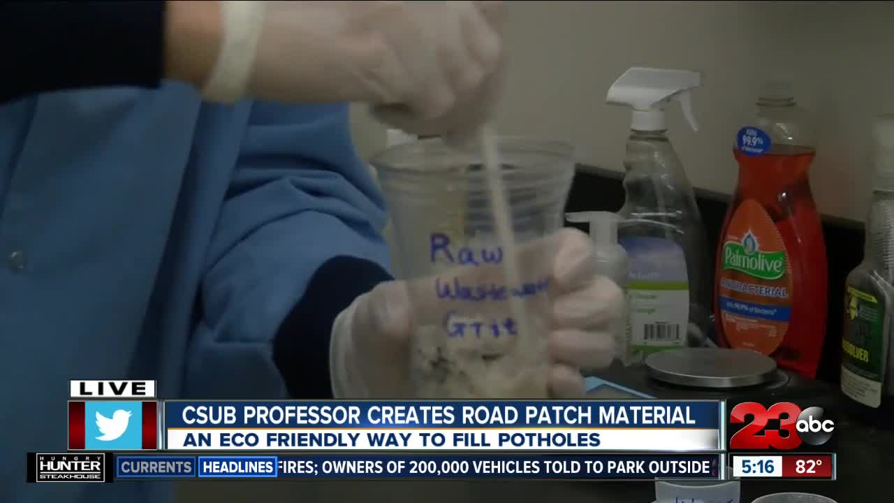 CSUB professor creates new road patch material