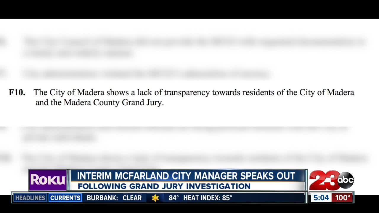 Interim McFarland City Manager speaking out after investigation