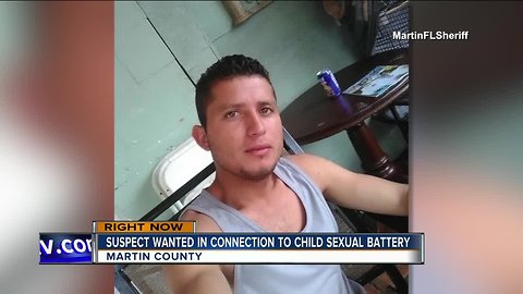 Martin County Sheriff's Office deputies looking for man suspected of sexual battery on a child