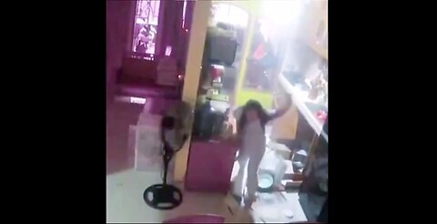 Woman blown by lightning