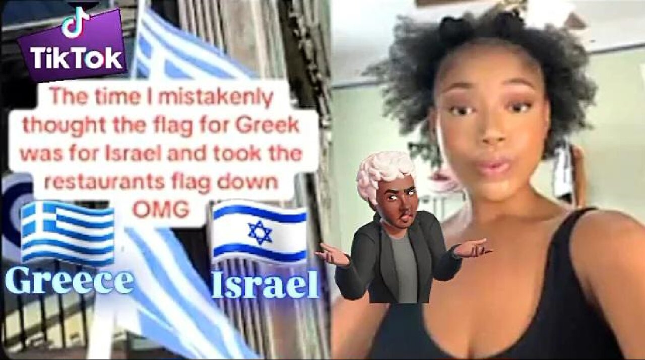 Female TikToker Mistakens Greece Flag For Israel After Vandalizing Restaurant