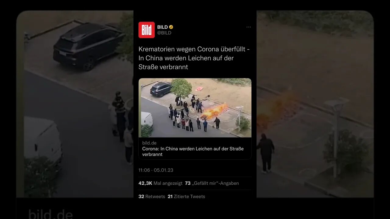 Corona: In China werden Leichen auf der Straße verbrannt #shortvideo