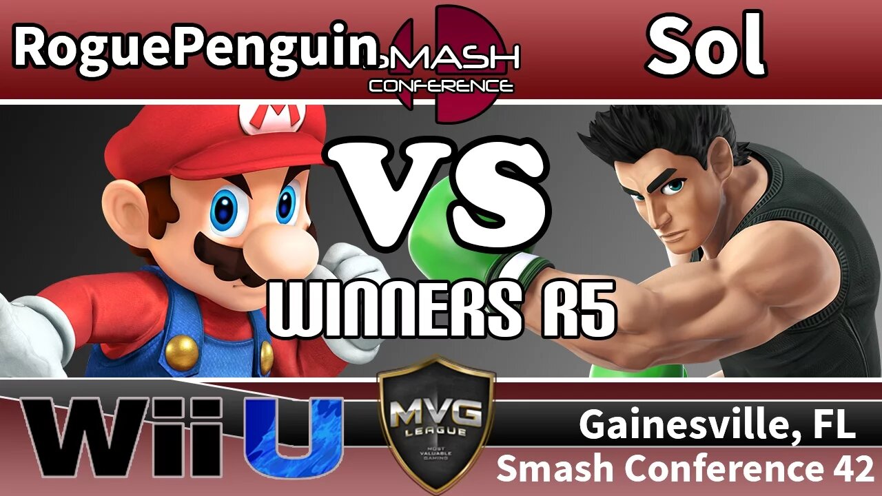 RoguePenguin (Mario) vs. MVG|Sol (Little Mac) - SSB4 Winners R5 - Smash Conference 42