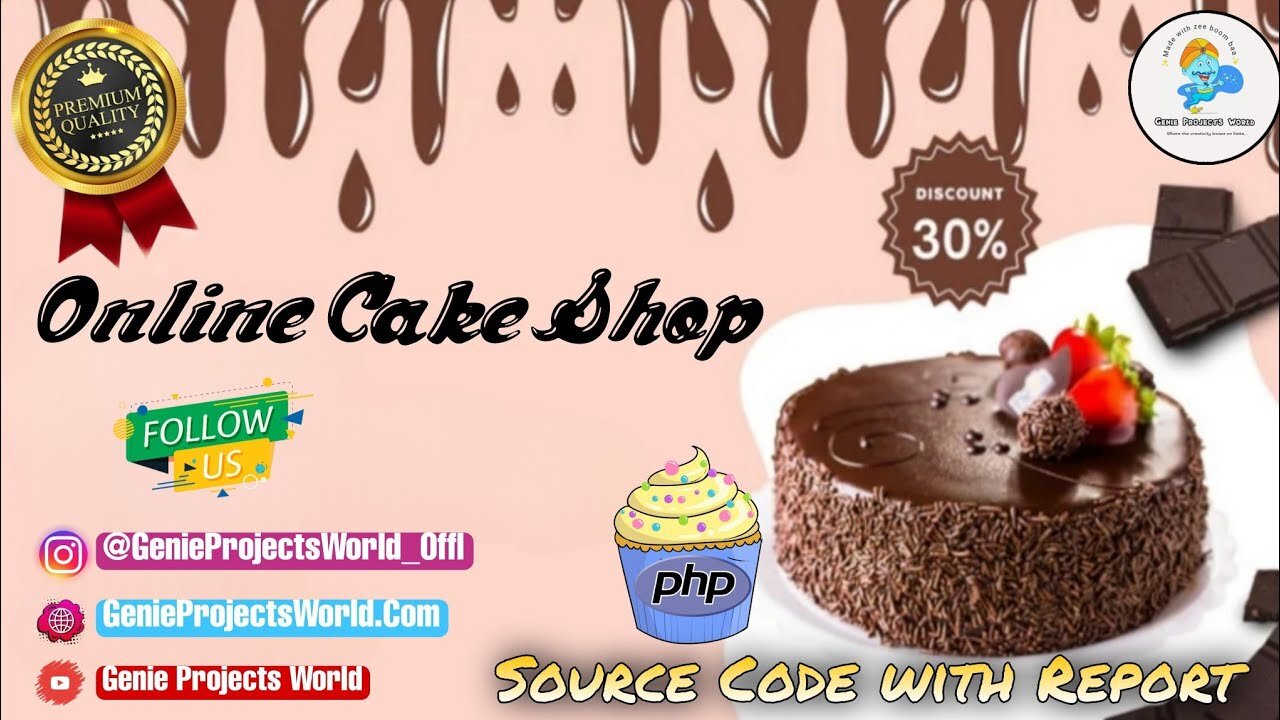 🎂Online Cake Shop Project using PHP | 💎Premium Project with Source Code and Report💎