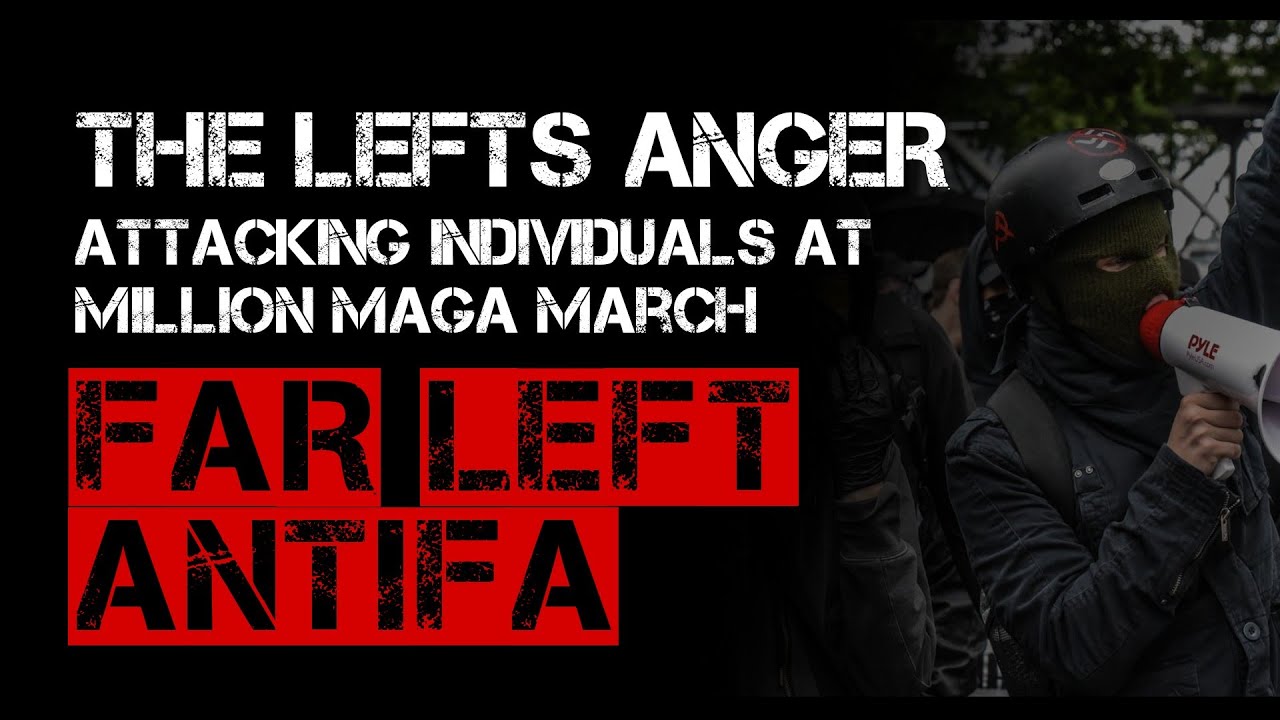 ANTIFA attacking individuals Million MAGA March