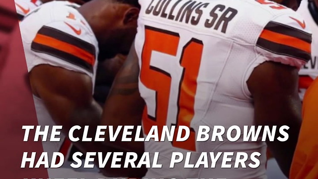 Browns Players Kneel In Prayer During National Anthem