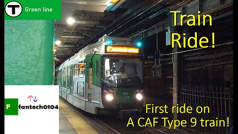 Riding a new CAF Type 9 Green Line MBTA train from Boylston to Copley