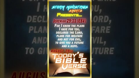 8.29.2022 | STORM MINISTRIES | Daily Bible Verse | Jeremiah 29:11 (ESV) | #shorts