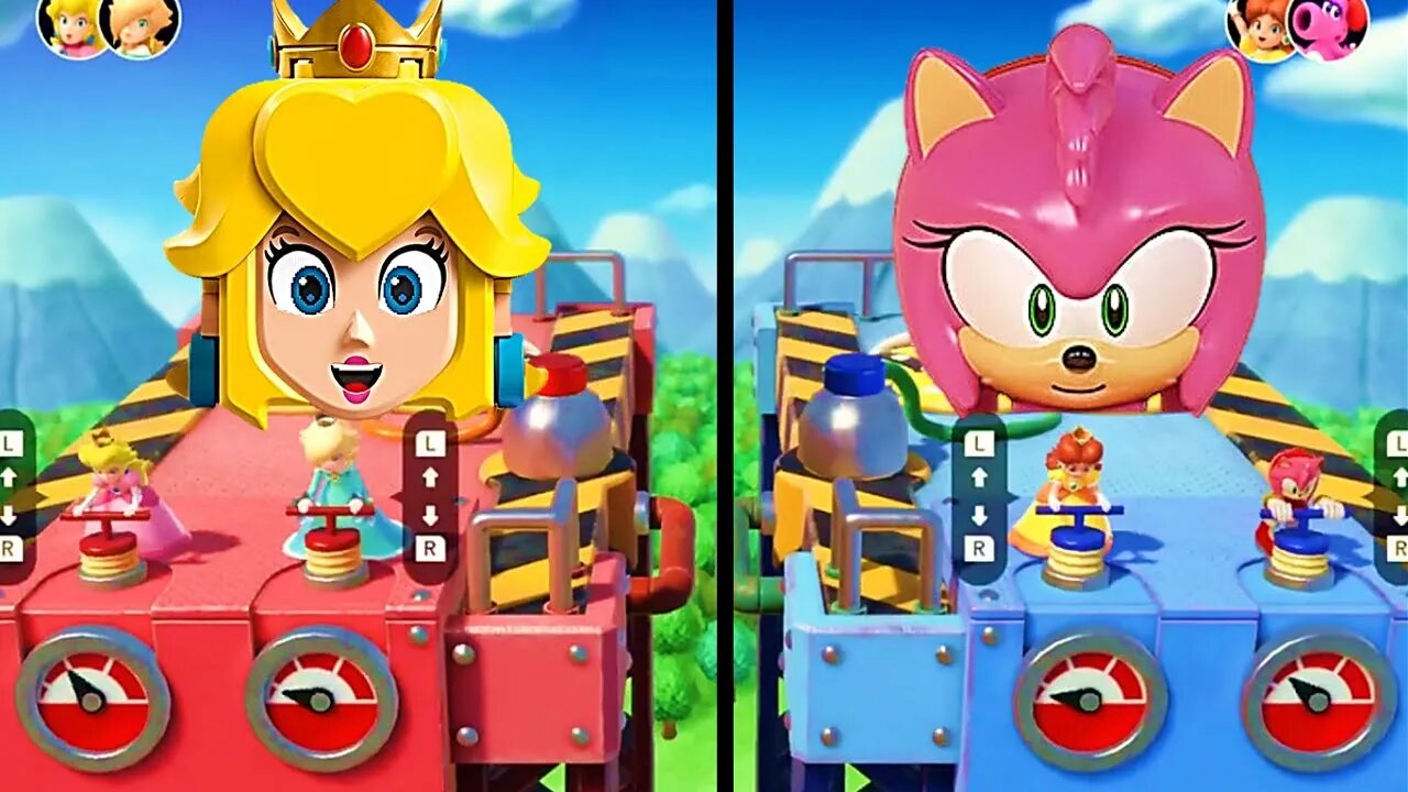 🎉🎀 Girl Party Superstars - Peach 🍑 Daisy 🌼 Rosalina 🌟 & Amy Rose 🌹 (Mario Party Superstars) 🎮