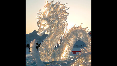 "This stunning ice sculpture is truly a masterpiece! ❄️✨"