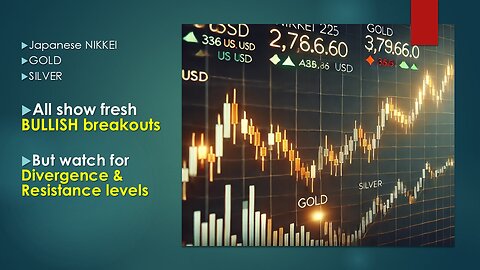 Fresh BULLISH breakouts for NIKKEI GOLD and SILVER but watch Resistance levels