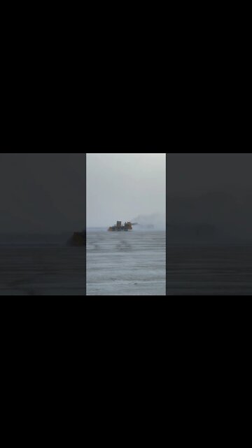 Snow blower prepping the runway in 9f degree weather