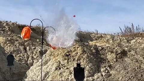 Multiple handgun test in cold and windy 701 weather.