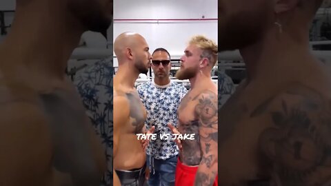 tate vs Jake face off#shorts #andrewtate #youtubeboxing #jakepaul