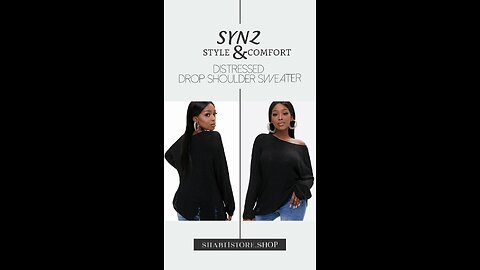 SYNZ Round Neck Distressed Drop Shoulder Sweater🖤