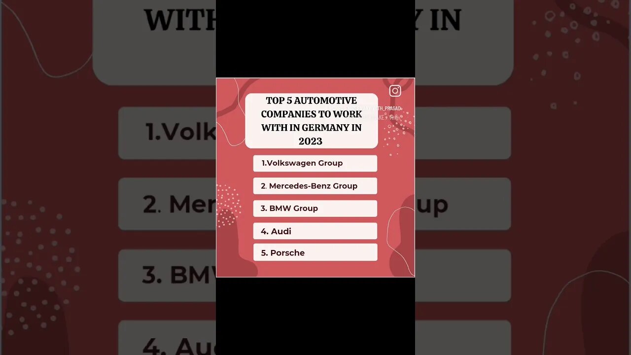 Top 5 Automative companies to work with in Germany 2023 #shorts #germany #india