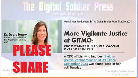 More Vigilante Justice at GITMO: CDC Detainee Killed Via Vaccine Overdose in her cell. PLEASE SHARE