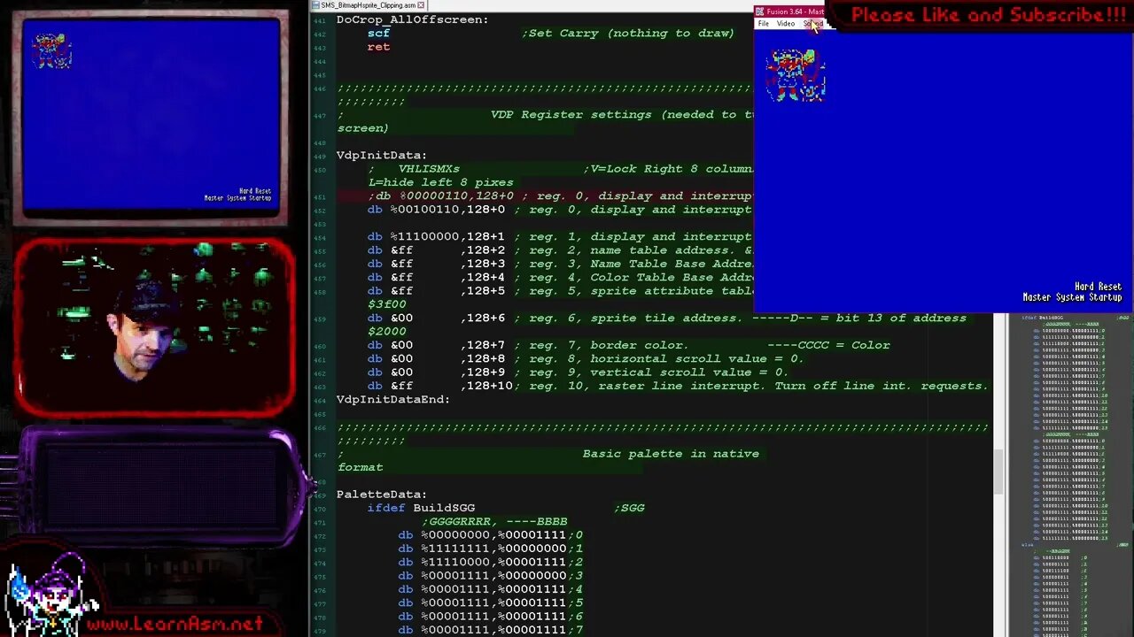 Lesson S35 - Bitmap clipping on the SMS/GG via Hardware Sprites