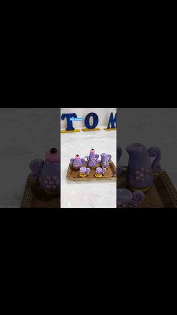 Jogo de chá em biscuit. 😍 #shorts