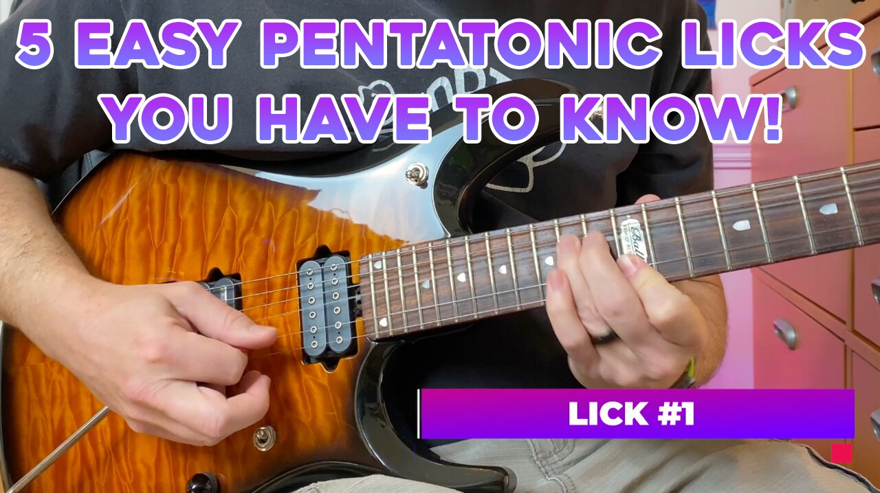 Five easy pentatonic licks for the guitar