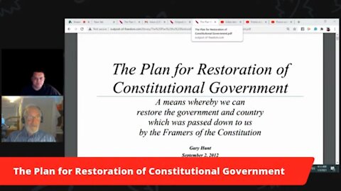 The Plan for Restoration of Constitutional Government #ThePlan Gary Hunt Outpost of Freedom