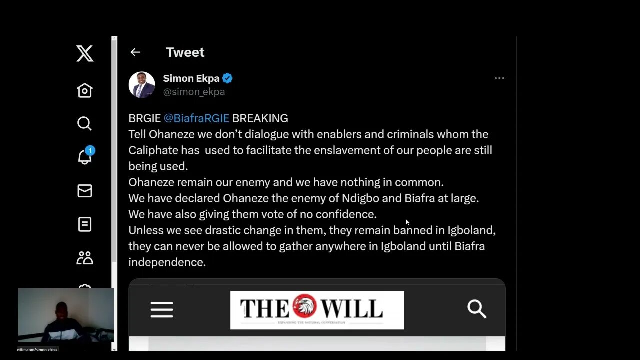 BRGiE News Prime Minister Twitter Space 1st August, 2023 || Update on Day 2 #SitAtHome in Biafraland