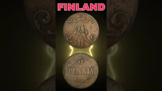 Finland 5 Pennia 1873.#shorts #coinnotesz