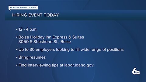 Idaho Department of Labor holding hiring event Tuesday