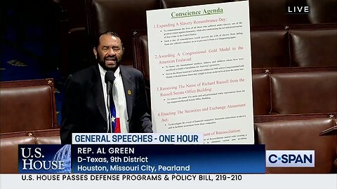 Democrat Rep. Al Green Calls For "Department Of Reconciliation" Because We "Have Not Reconciled"