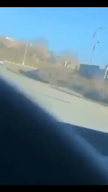 Russian Shell hitting a gas station in Kherson Ukraine