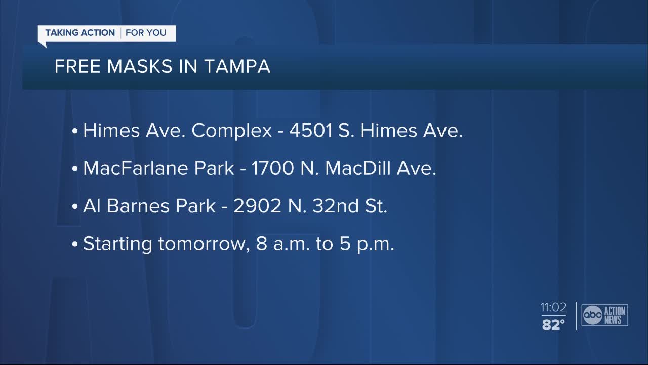 Where you can get a free mask in Tampa Bay