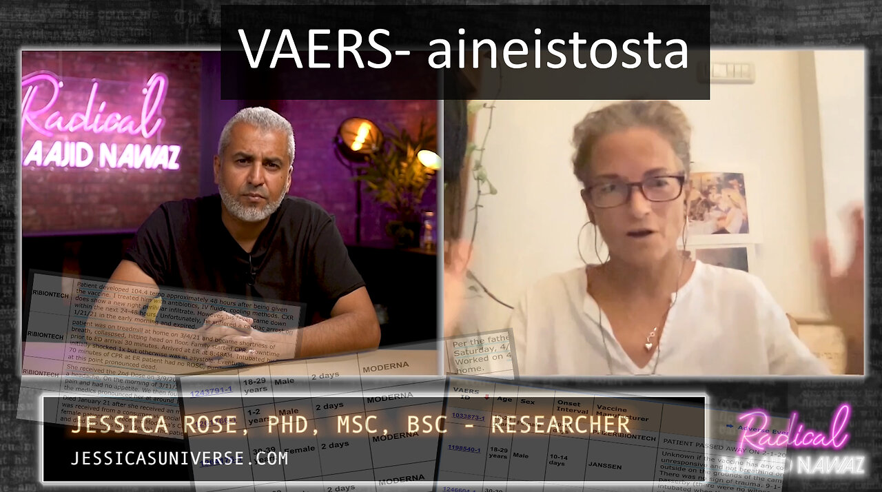 VAERS- rokotehaittojen raportointijärjestelmän aineisto - Jessica Rose & Maajid Nawaz (suom.)