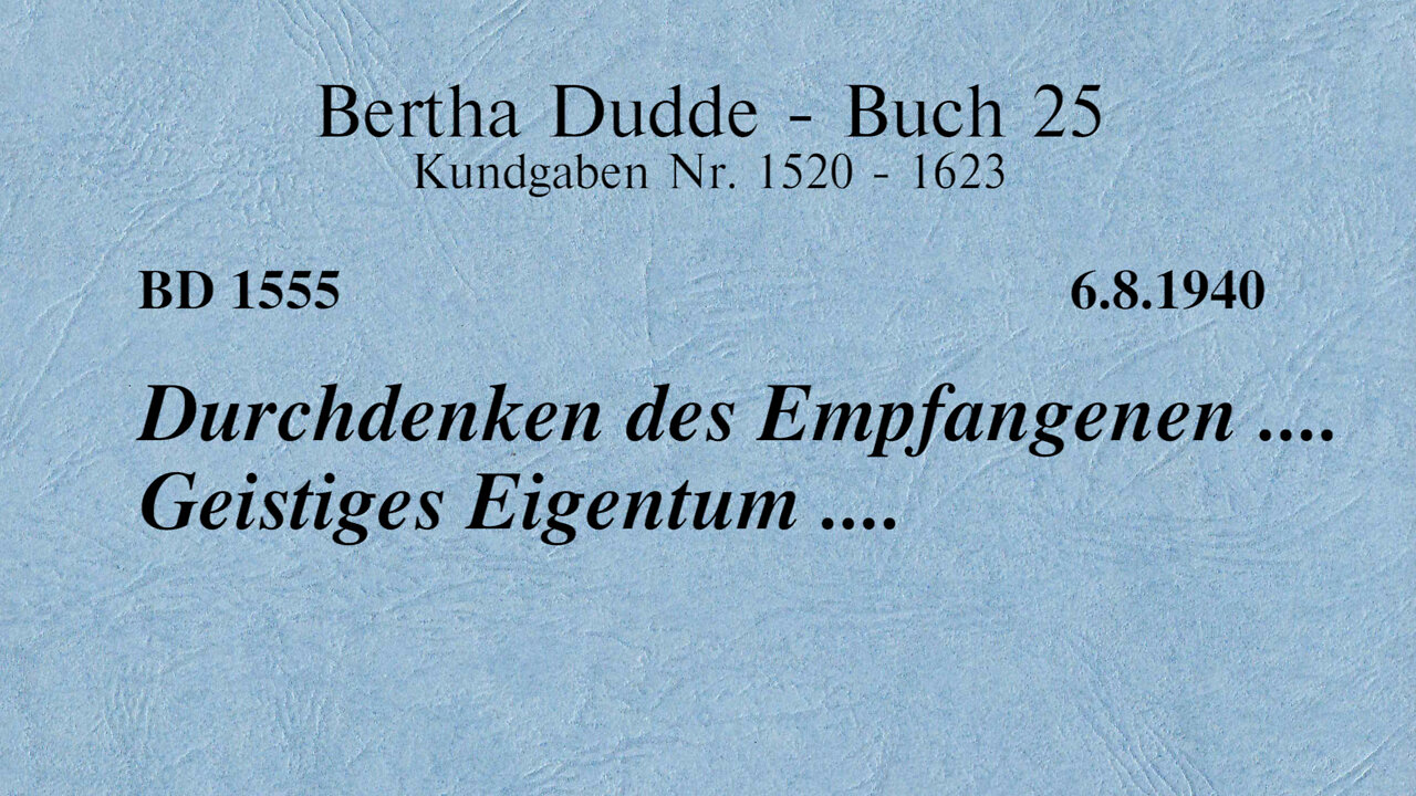 BD 1595 - ERFÜLLEN DES GEBOTES DER NÄCHSTENLIEBE OHNE LIEBE ....