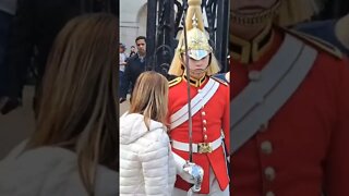 The kings guard pushes past tourist #horseguardsparade