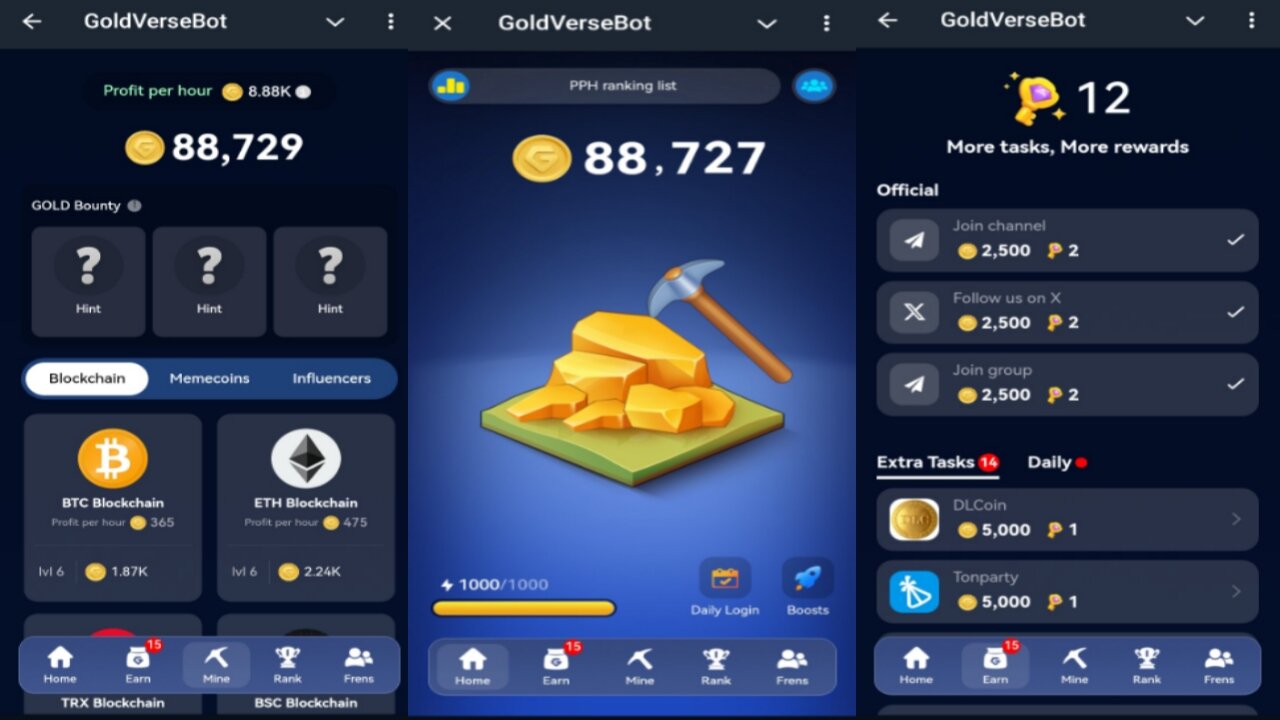 GoldVerseBot | Start Mining Digital Gold From The TON Ecosystem | Telegram Crypto Mining Bot