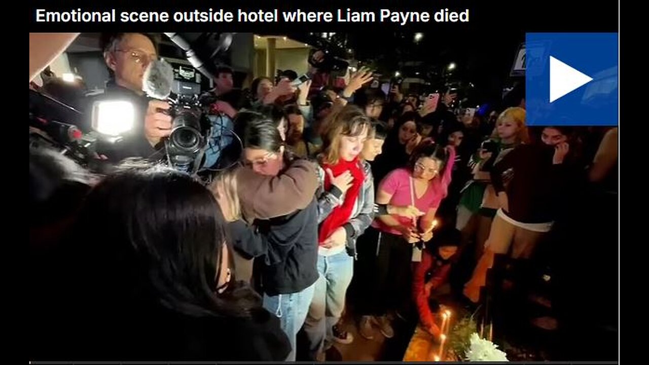 Emotional scene outside hotel where Liam Payne died