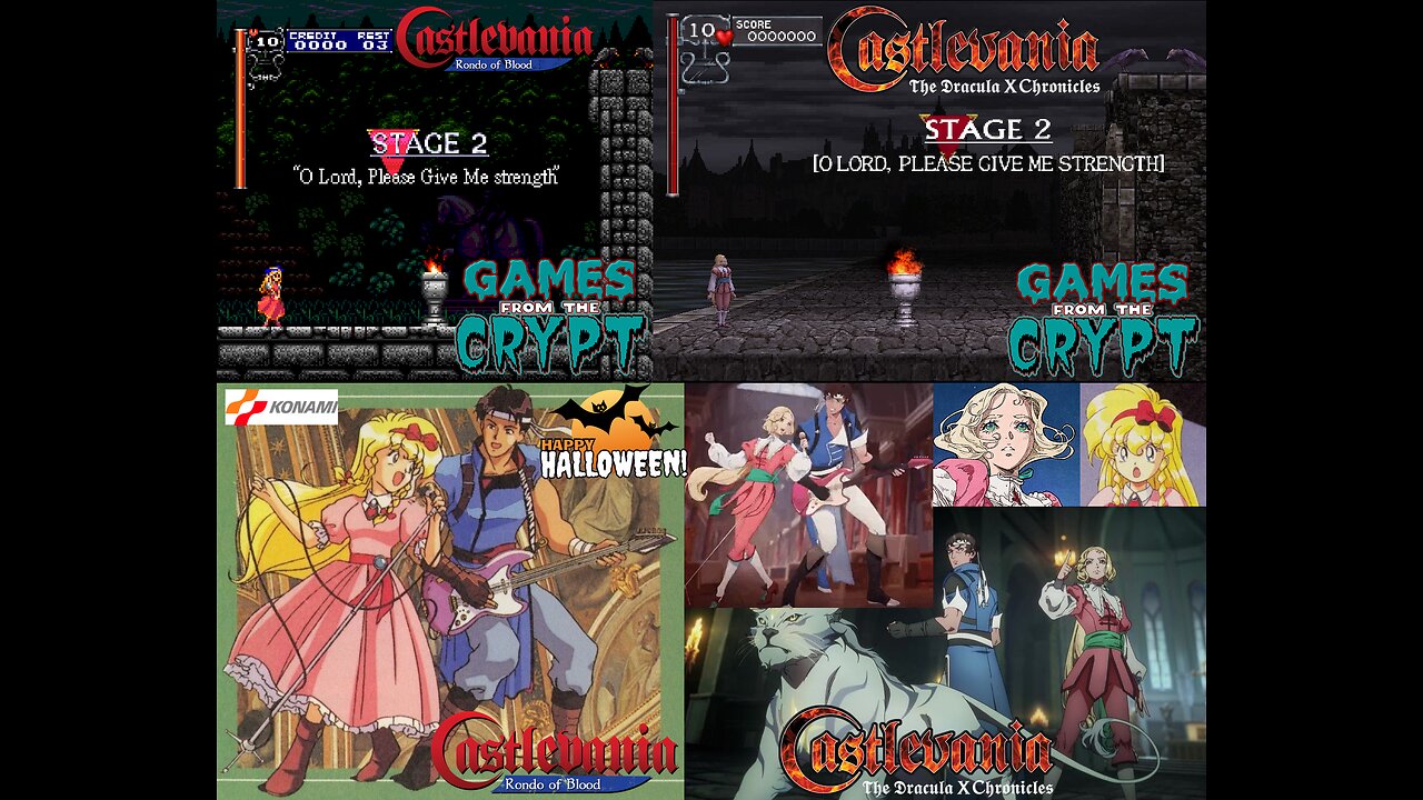 Games From The Crypt 2024: Castlevania Rondo of Blood/Dracula X Chronicles - Rescuing Maria Renard + Maria VS The WereWolf/Wolf Man Boss FIght [Turbo Grafx 16 CD Version VS PSP Remake Version Comparisions]